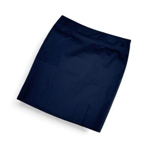 Ann Taylor black pencil lined Mini Skirt fine Italian fabric side zipper size 10